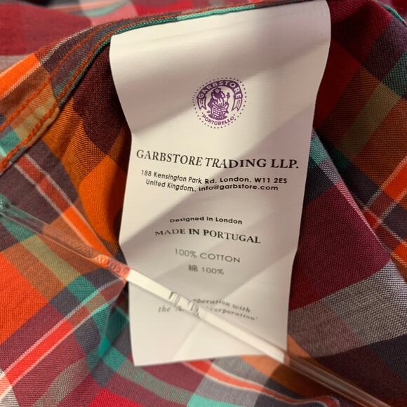 M Red Multi Color Plaid Cotton One Pocket Button Down Collar Long Sleeve Shirt - Picture 7 of 7